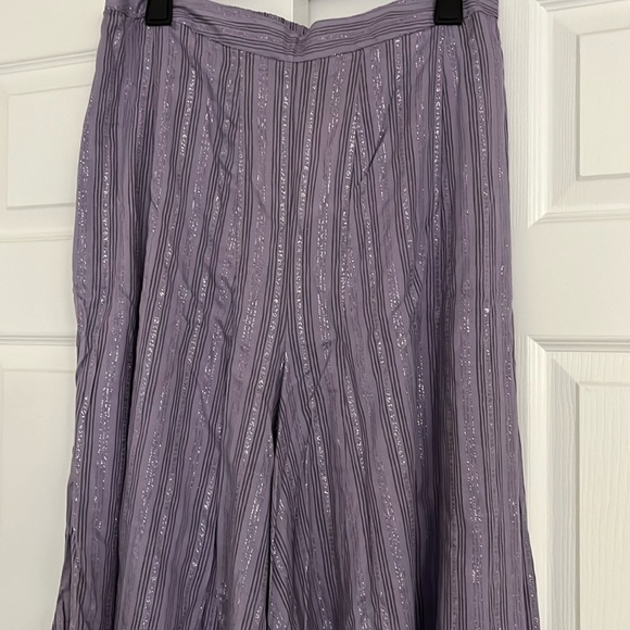 Purple Shimmer Fit and Flare Wide Leg Pants NWT - Picture 2 of 2